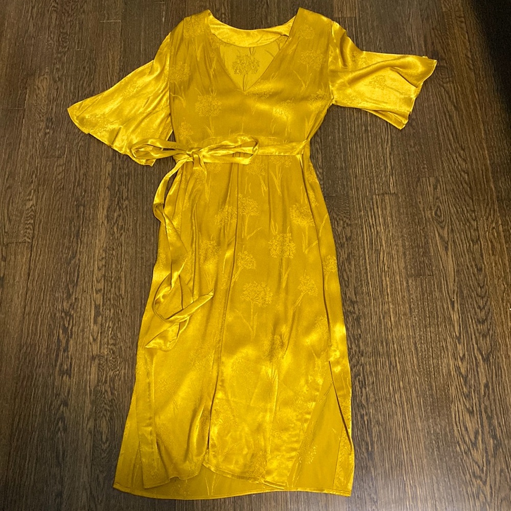 Vintage gold midi flowy dress / gown